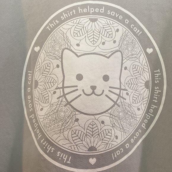 💰1100) NWOT CLAWS Cat Long Sleeve Grey Sweatshirt Sz L or 3X or Sm - Picture 7 of 7